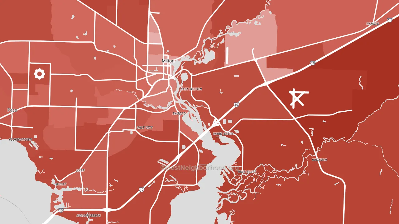 32583, FL block-group political-lean map