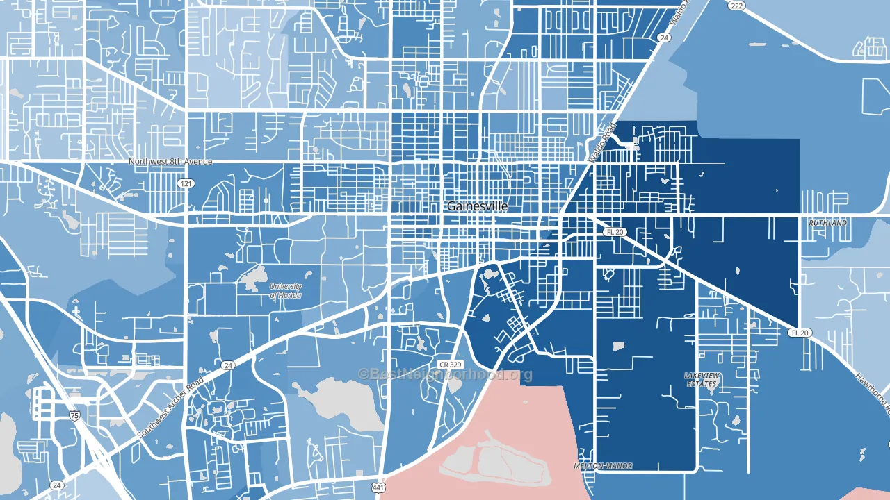 32601, FL block-group political-lean map