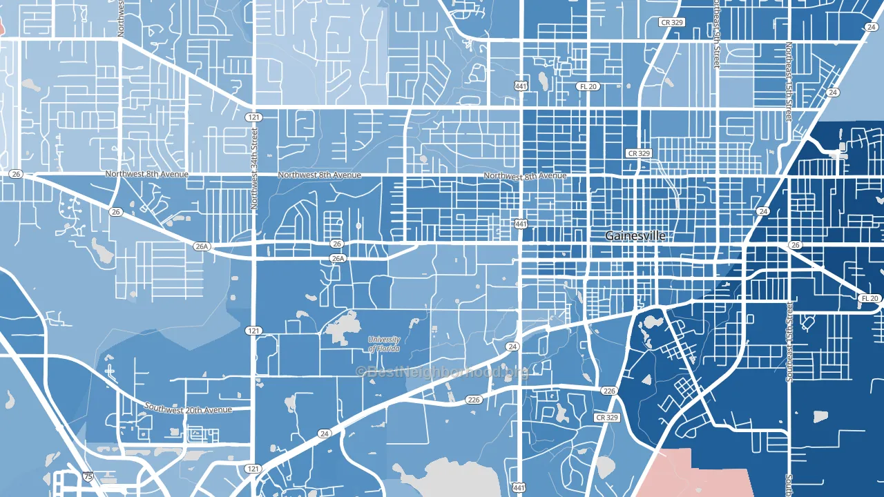 32603, FL block-group political-lean map