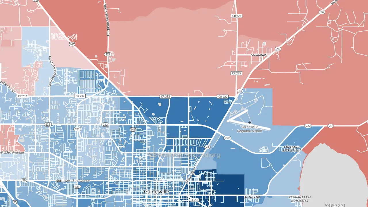 32609, FL block-group political-lean map