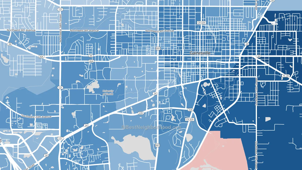 32610, FL block-group political-lean map