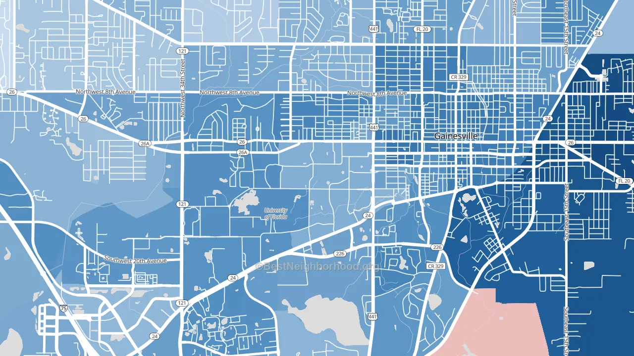 32612, FL block-group political-lean map