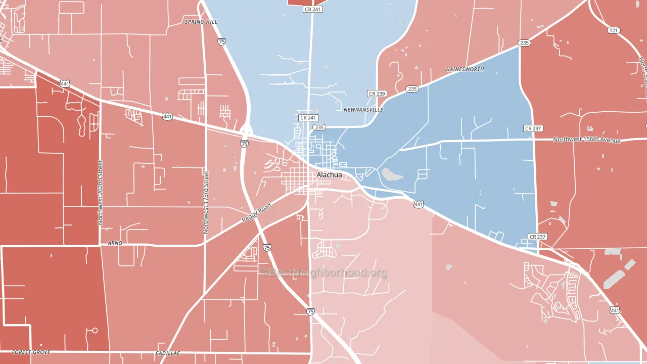 32615, FL block-group political-lean map