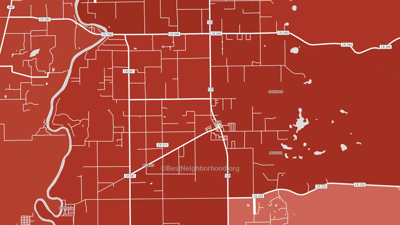 32619, FL block-group political-lean map