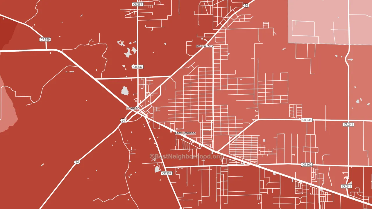 32621, FL block-group political-lean map