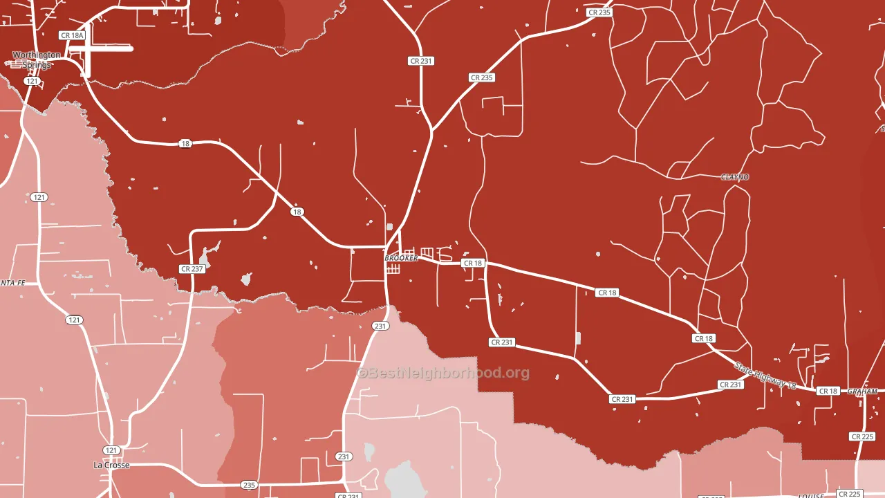 32622, FL block-group political-lean map