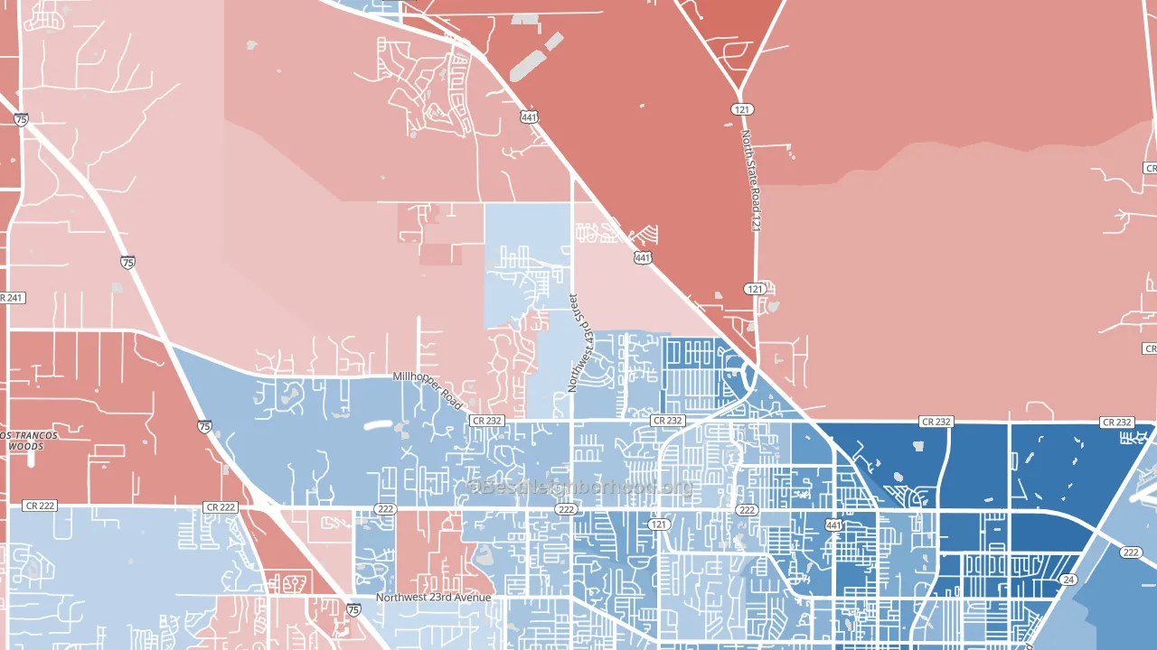 32653, FL block-group political-lean map