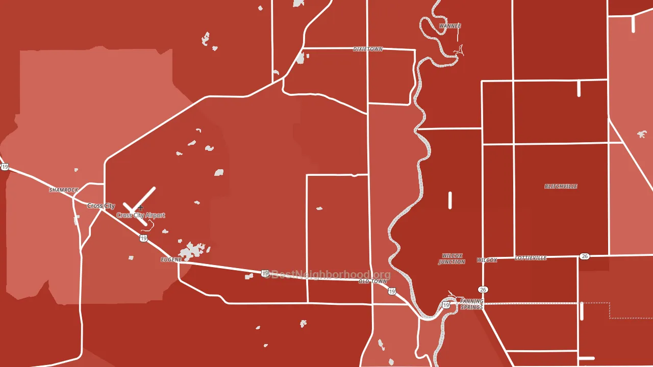 32680, FL block-group political-lean map