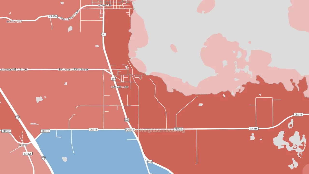 32681, FL block-group political-lean map