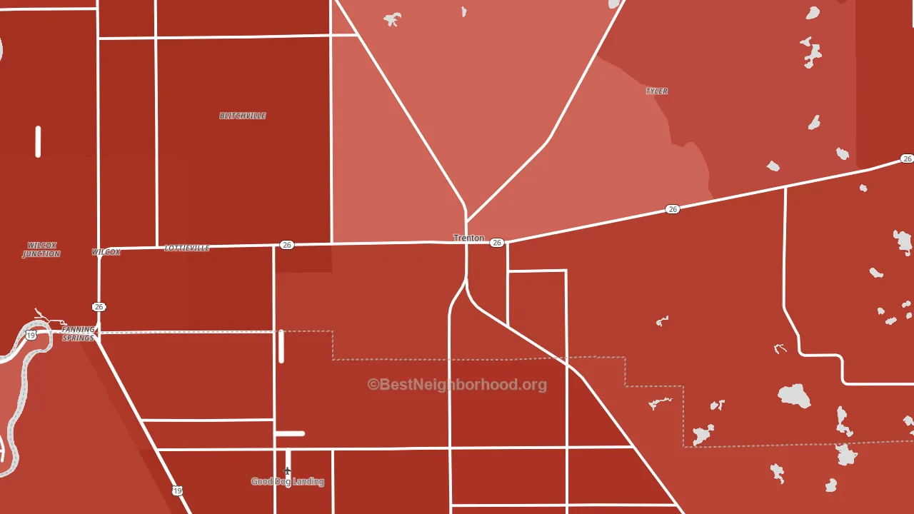 32693, FL block-group political-lean map