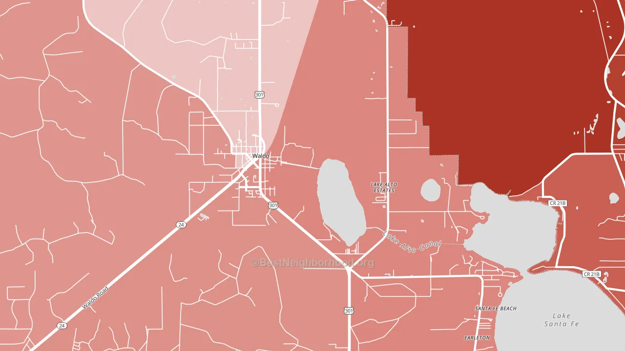 32694, FL block-group political-lean map