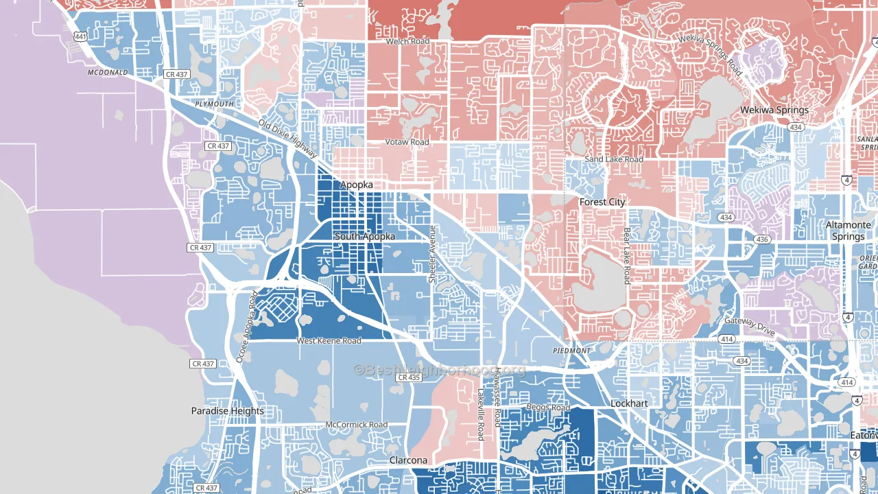 32703, FL block-group political-lean map