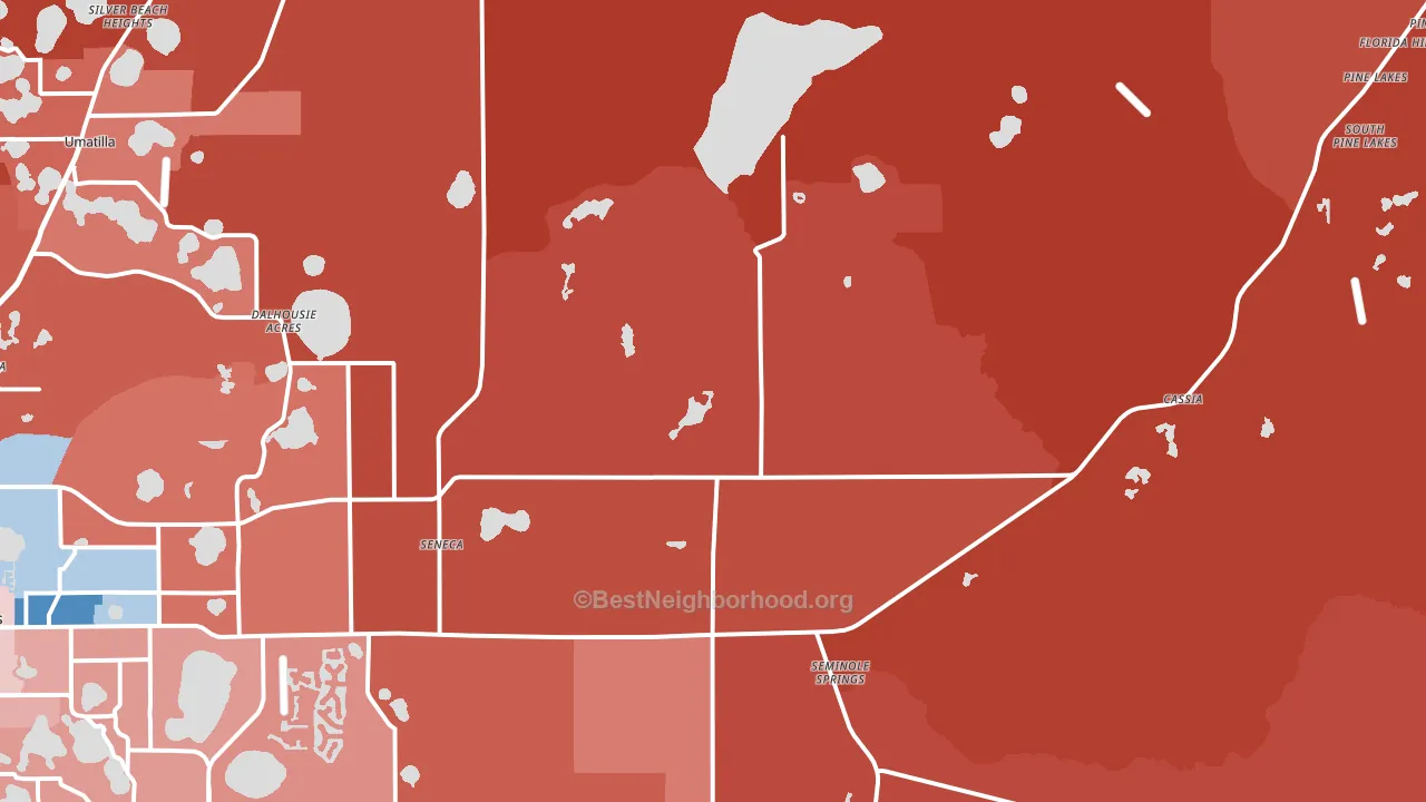 32736, FL block-group political-lean map