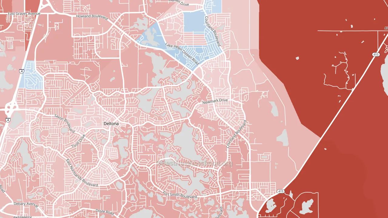 32738, FL block-group political-lean map