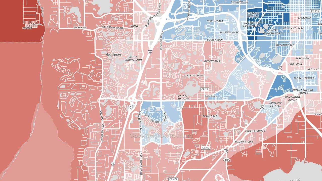 32746, FL block-group political-lean map