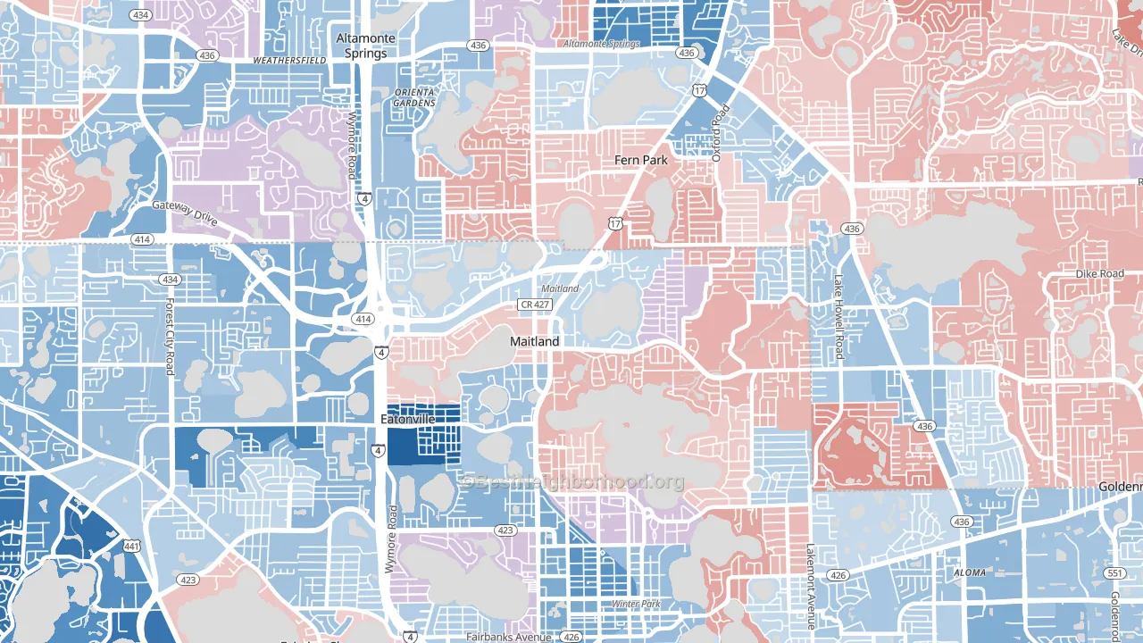 32751, FL block-group political-lean map
