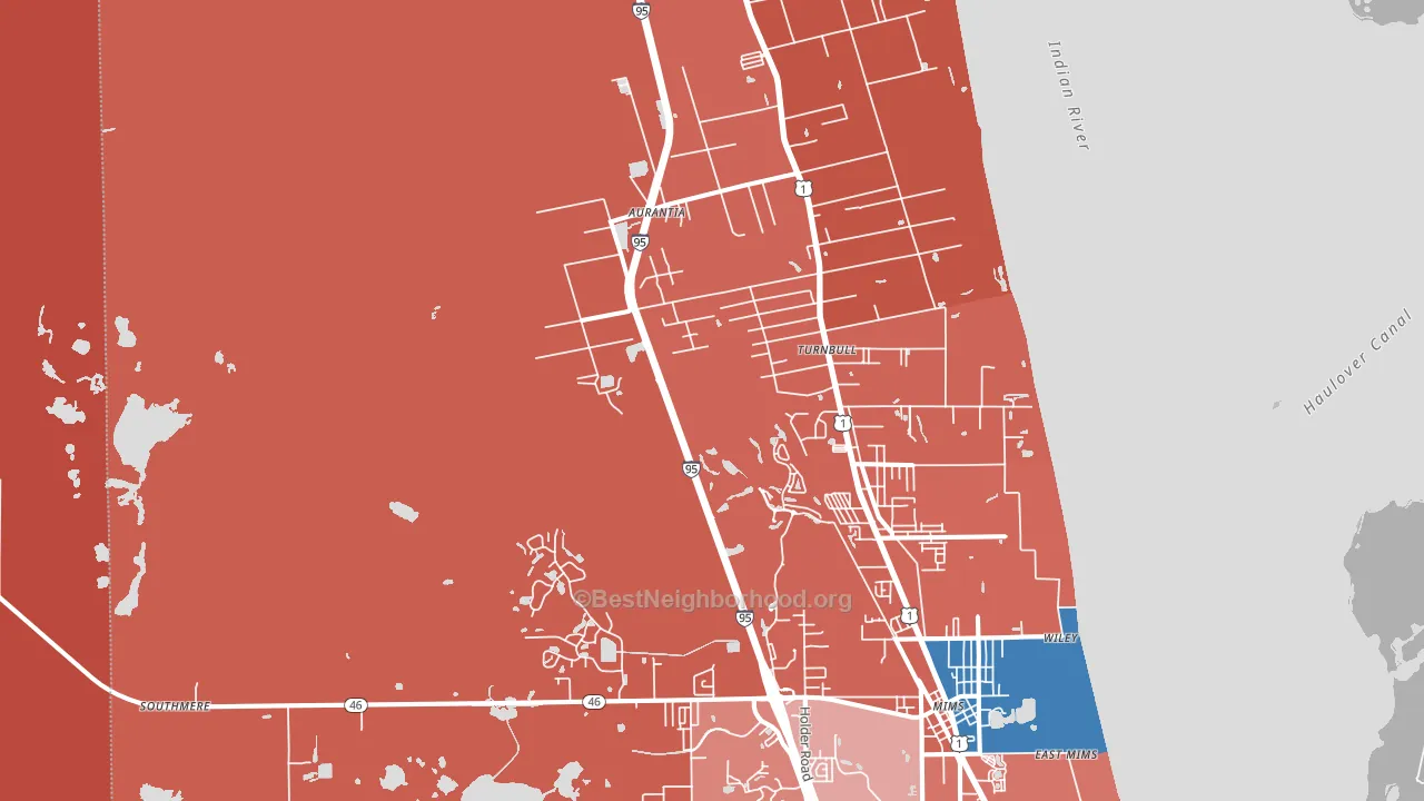 32754, FL block-group political-lean map