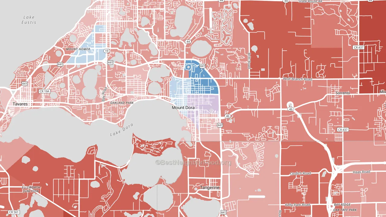 32757, FL block-group political-lean map
