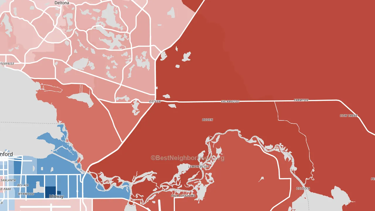 32764, FL block-group political-lean map
