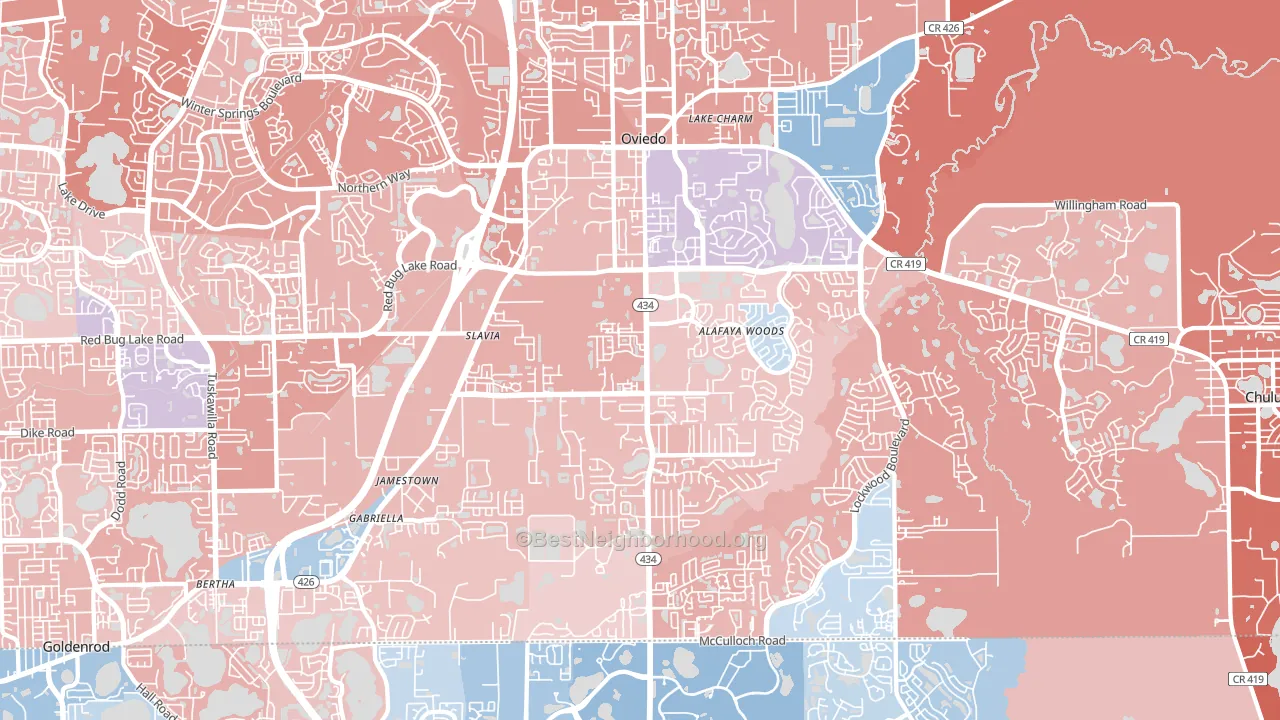 32765, FL block-group political-lean map