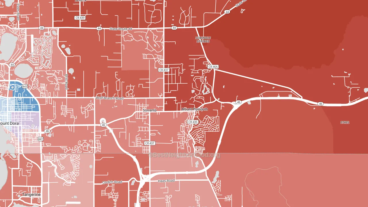 32776, FL block-group political-lean map