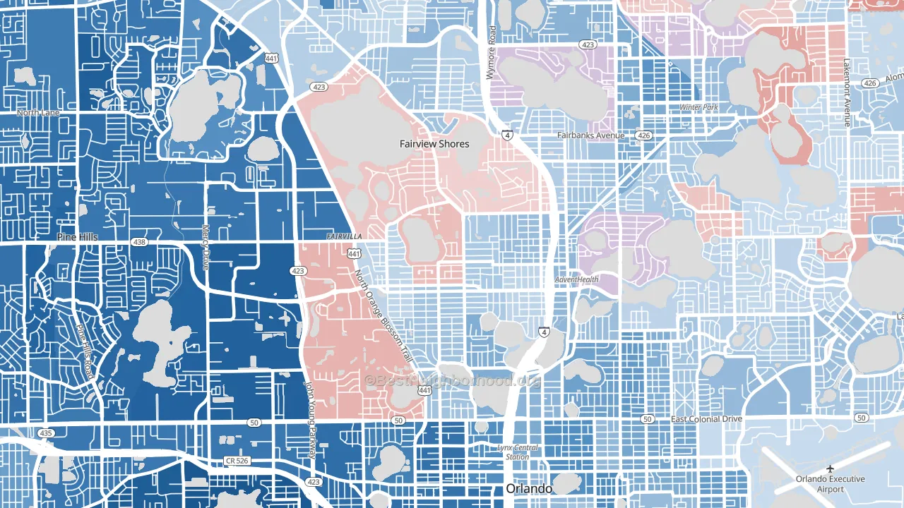 32804, FL block-group political-lean map