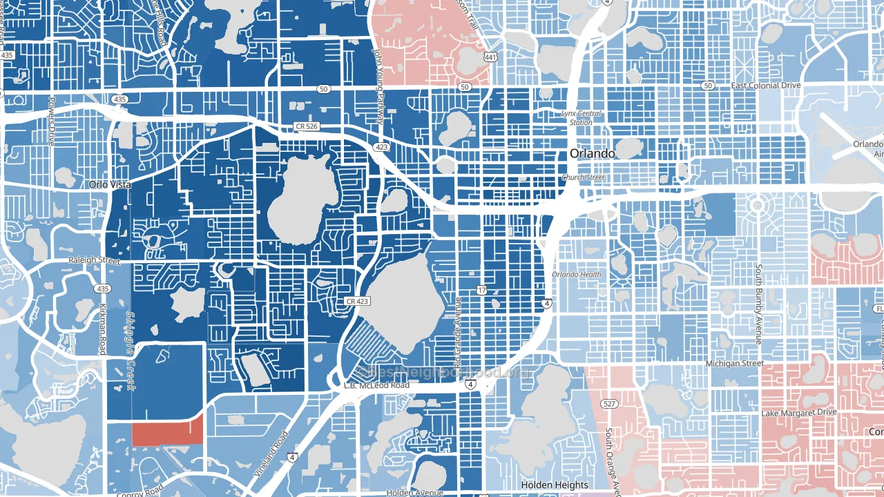 32805, FL block-group political-lean map