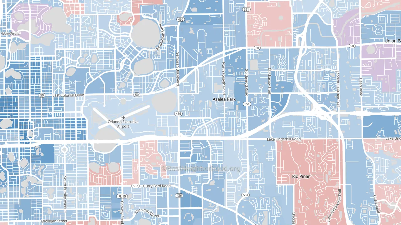 32807, FL block-group political-lean map
