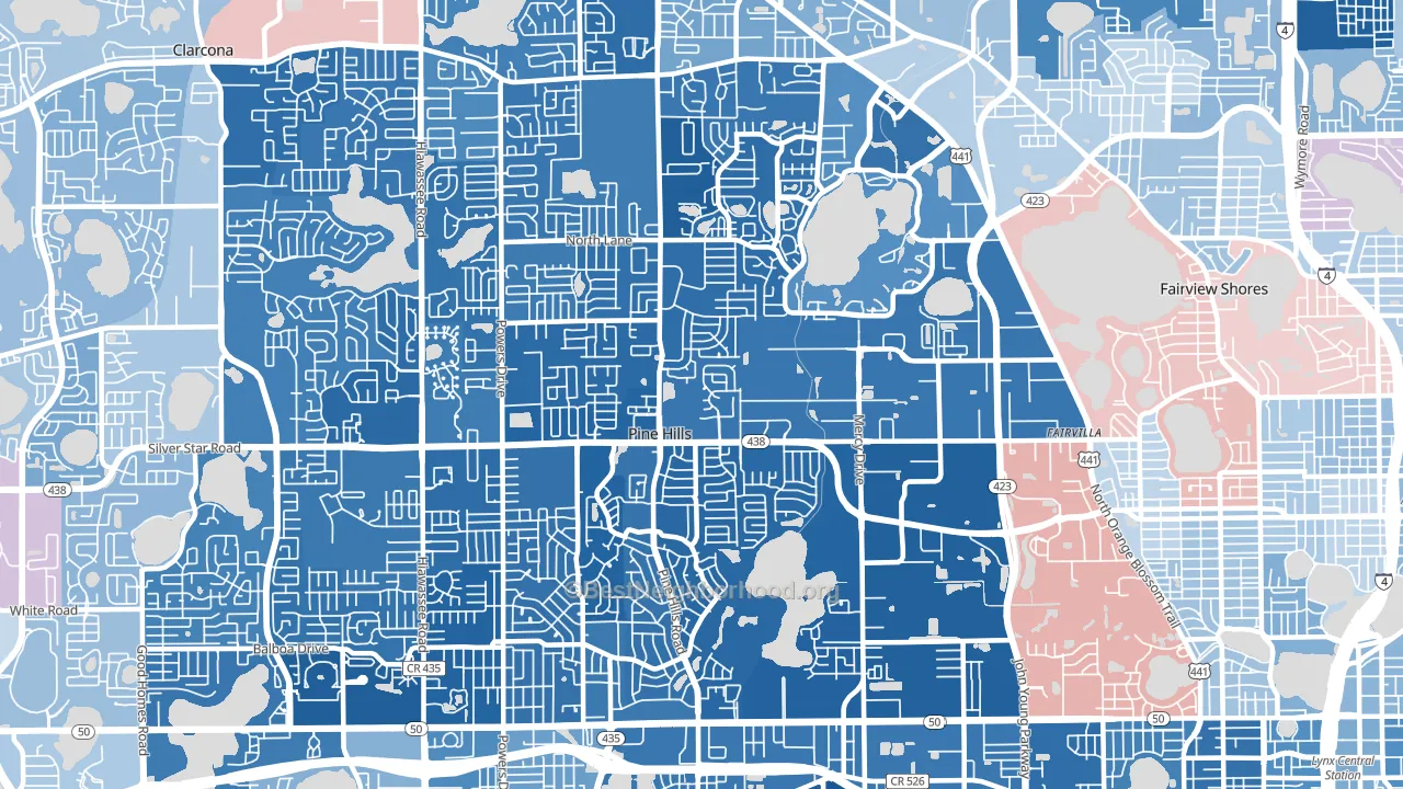 32808, FL block-group political-lean map
