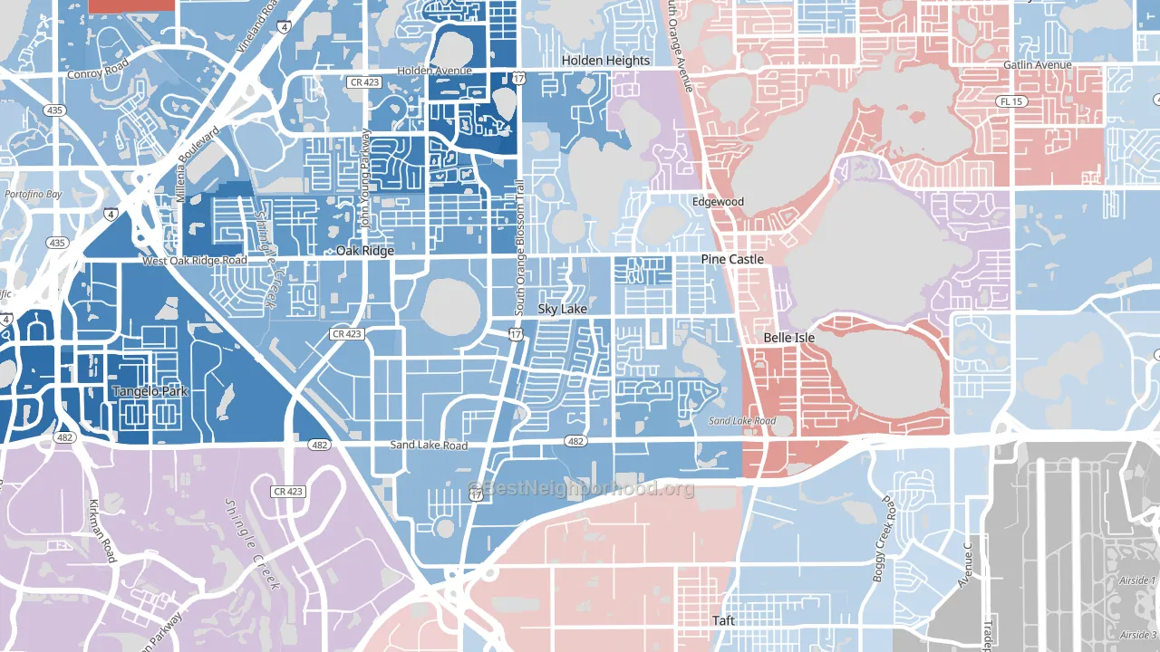 32809, FL block-group political-lean map