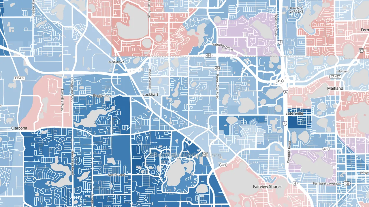 32810, FL block-group political-lean map