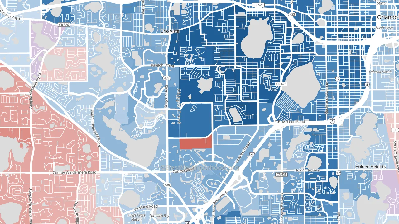 32811, FL block-group political-lean map