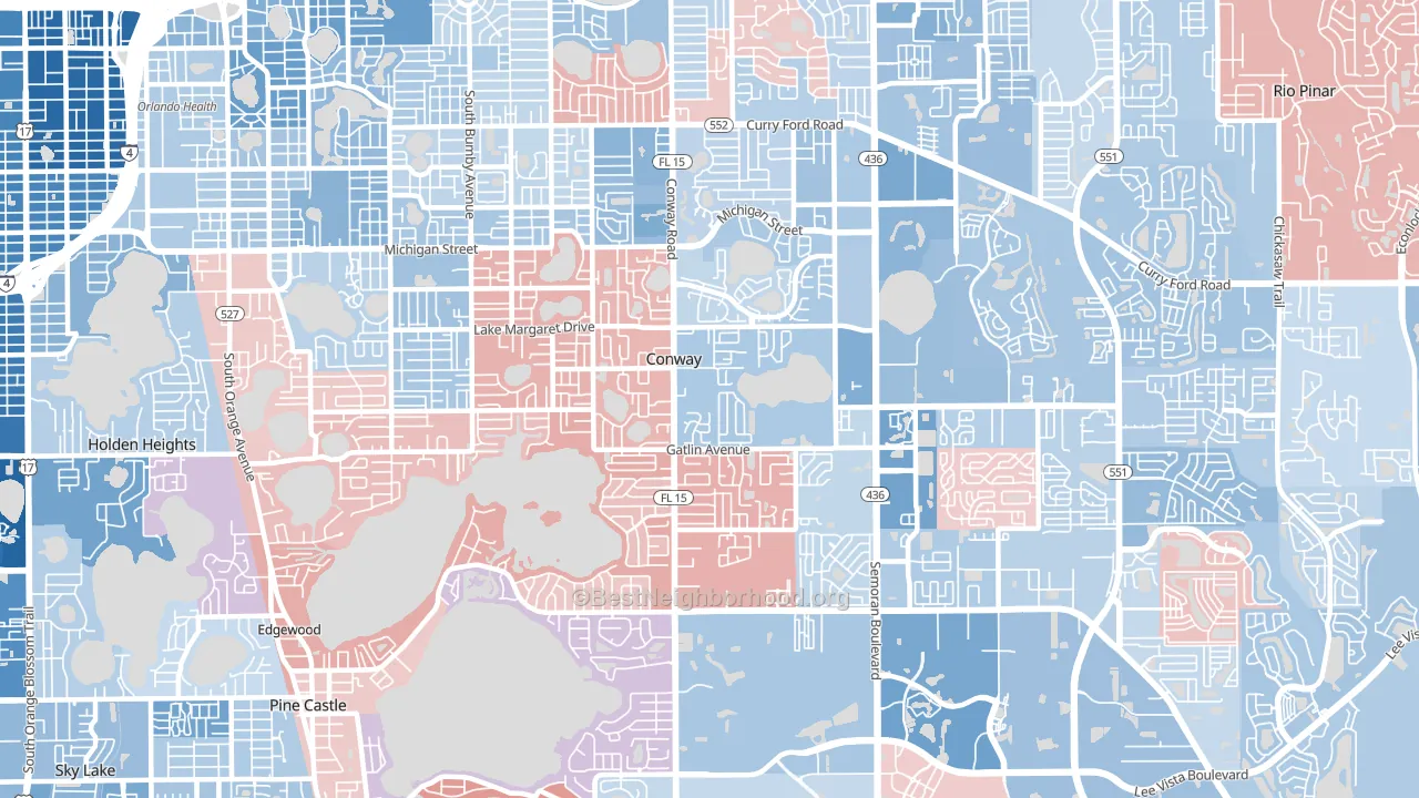 32812, FL block-group political-lean map