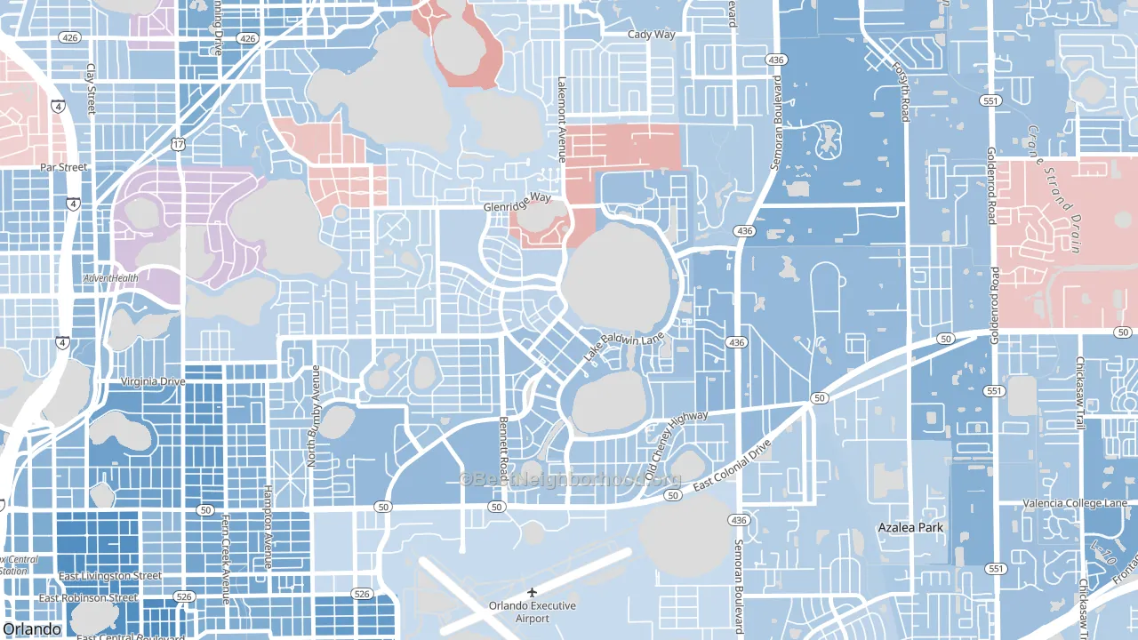 32814, FL block-group political-lean map