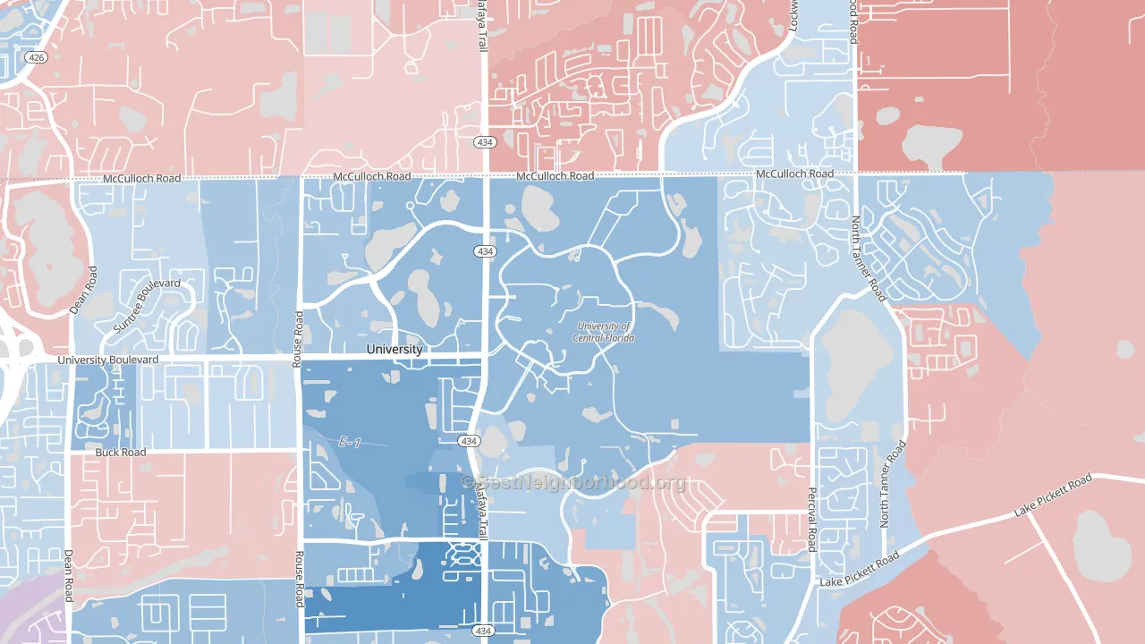 32816, FL block-group political-lean map