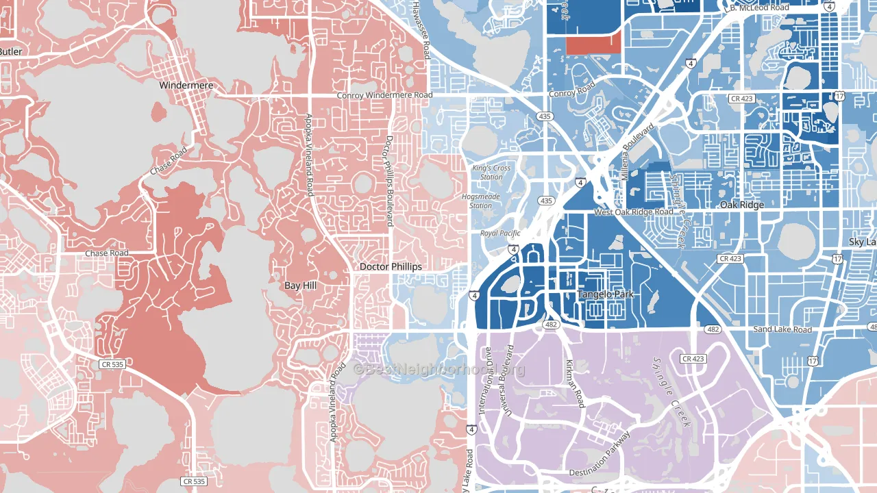 32819, FL block-group political-lean map