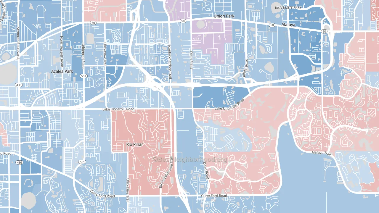 32825, FL block-group political-lean map
