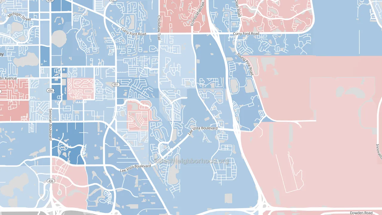 32829, FL block-group political-lean map