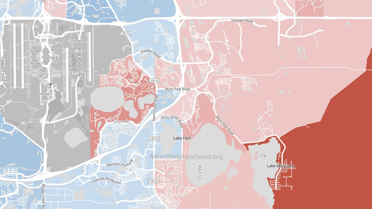 32832, FL block-group political-lean map