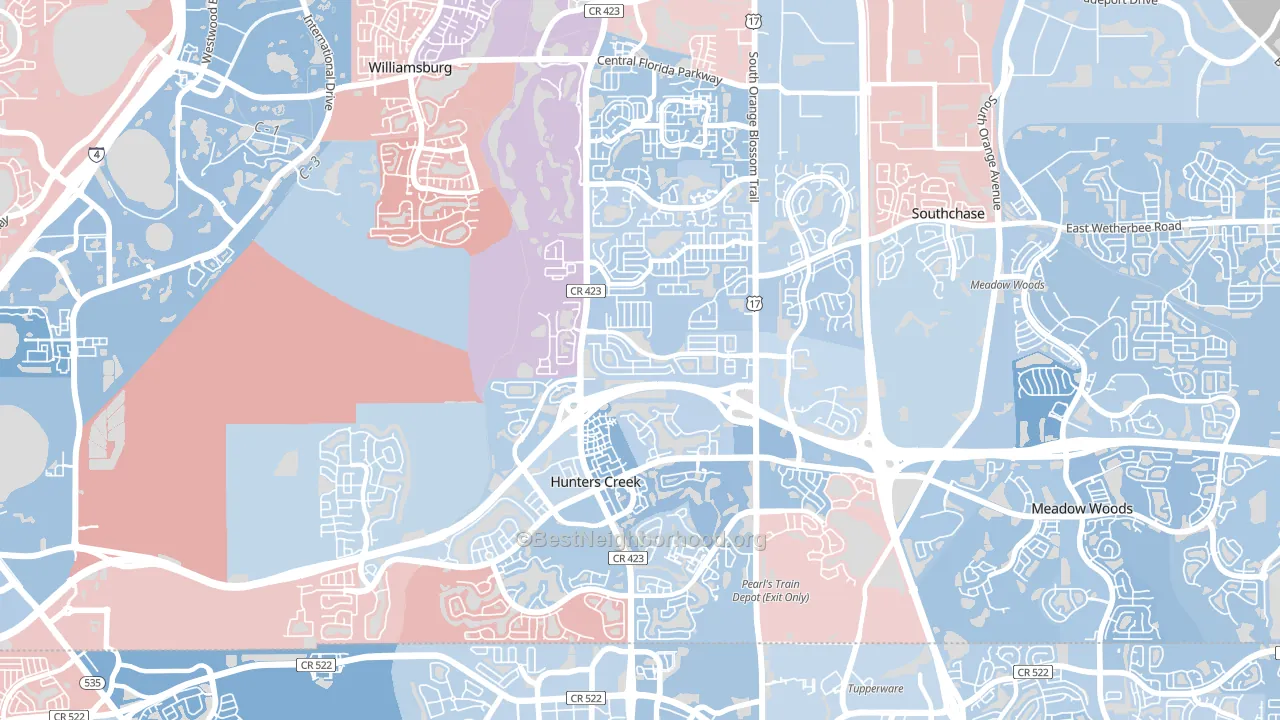 32837, FL block-group political-lean map