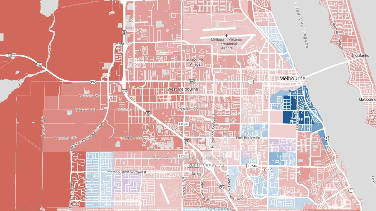 32904, FL block-group political-lean map