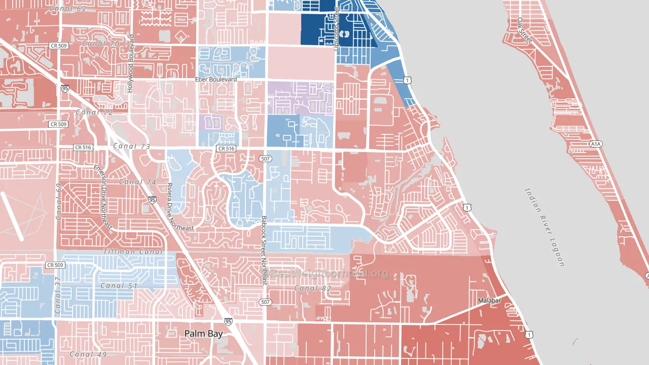 32905, FL block-group political-lean map