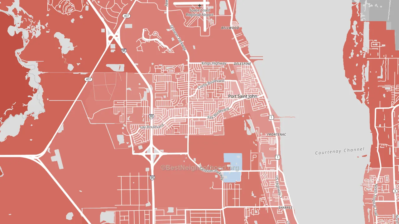 32927, FL block-group political-lean map