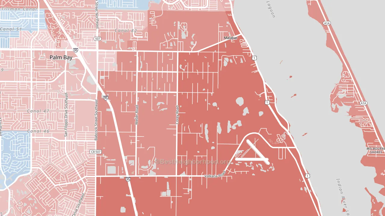 32950, FL block-group political-lean map