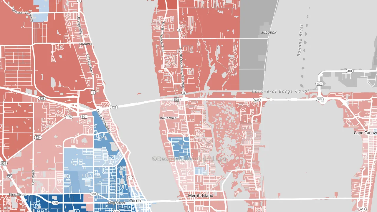 32953, FL block-group political-lean map