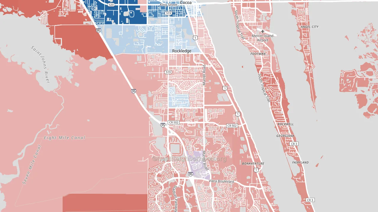 32955, FL block-group political-lean map