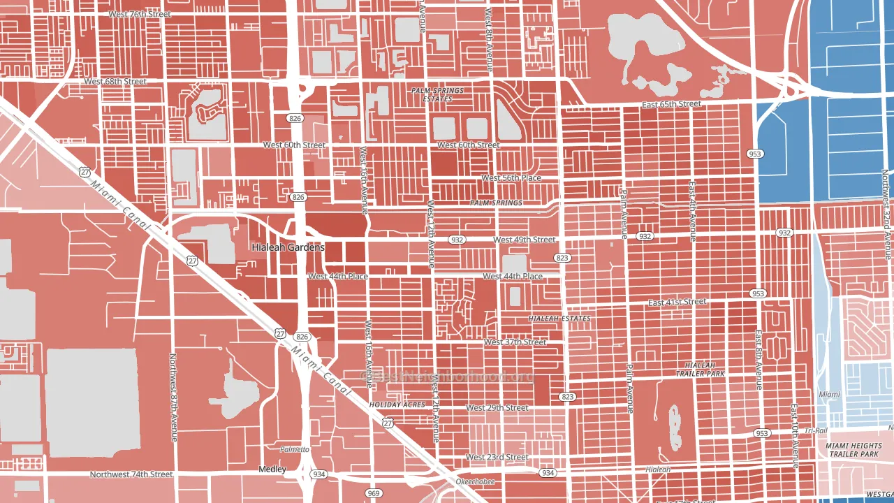 33012, FL block-group political-lean map