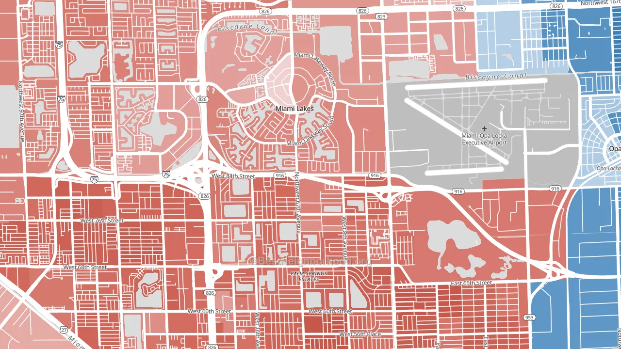 33014, FL block-group political-lean map