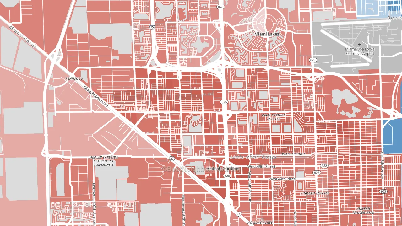 33016, FL block-group political-lean map