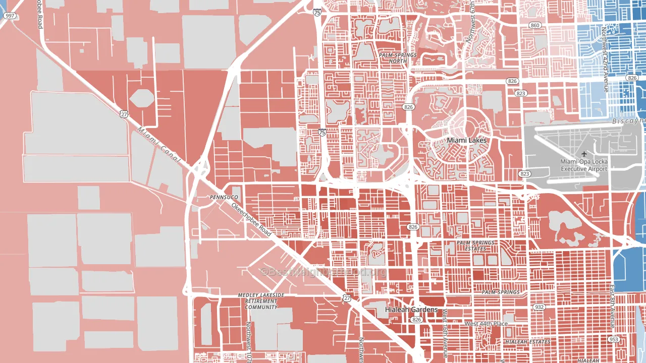 33018, FL block-group political-lean map
